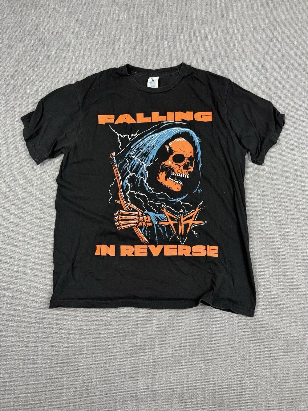 Falling In Reverse Reaper Skull Graphic Band T-Shirt Black Men’s Large Tee